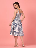 Sleeveless Floral Cotton Midi Dress