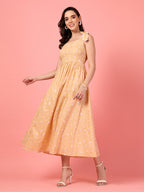 Gingham Print Butterfly Maxi Dress