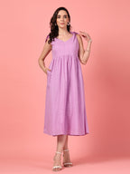 Lilac Schiffli Embroidered Maxi Dress