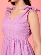 Lilac Schiffli Embroidered Maxi Dress