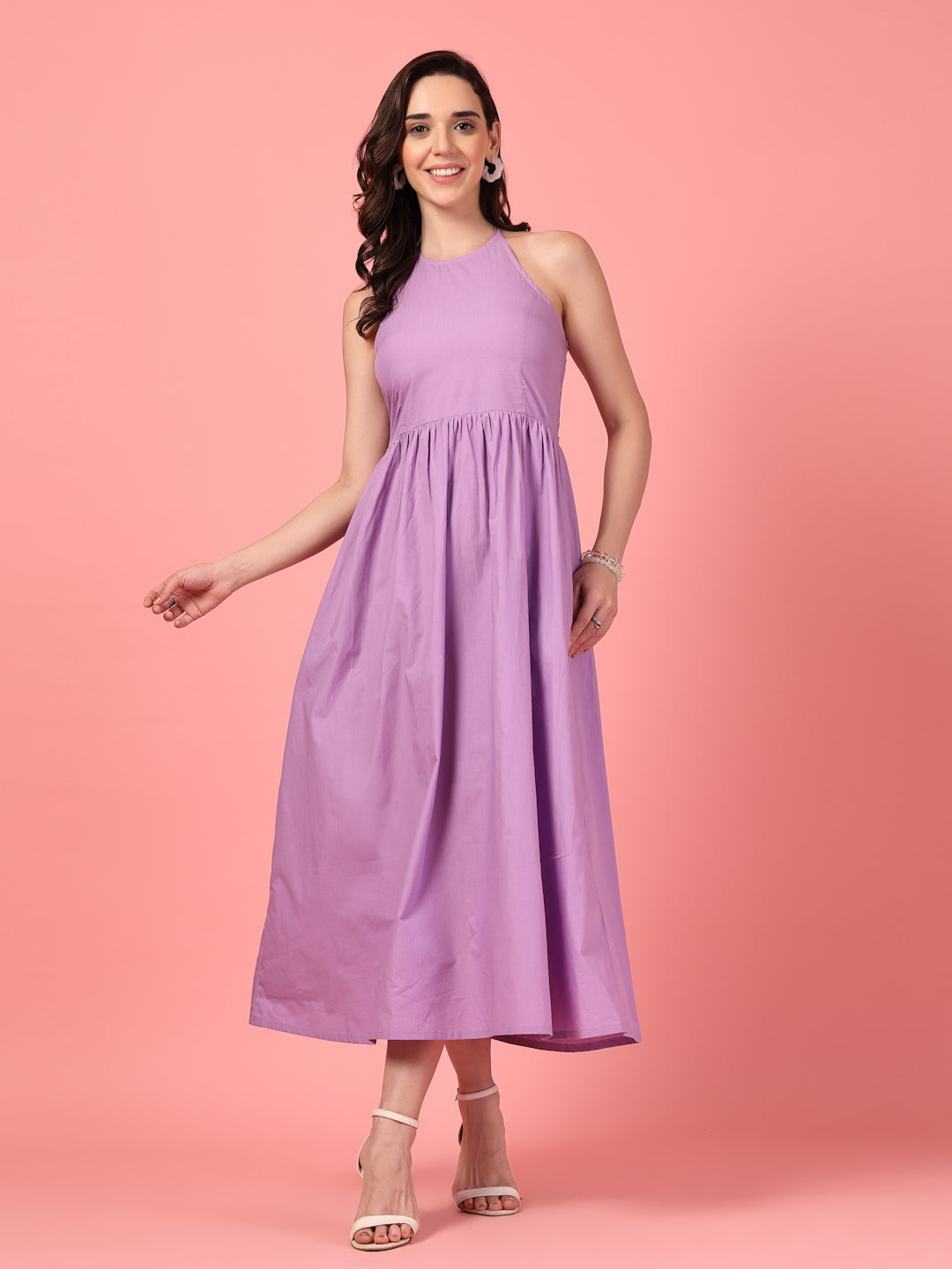 Halter Neck Cotton Dress