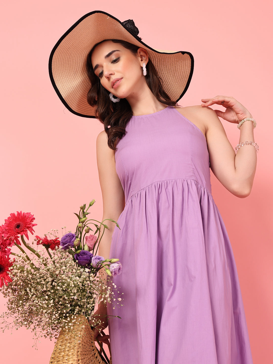 Halter Neck Cotton Dress