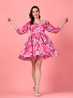 Floral Printed Smocked Midi Dress