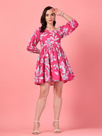 Floral Printed Smocked Midi Dress