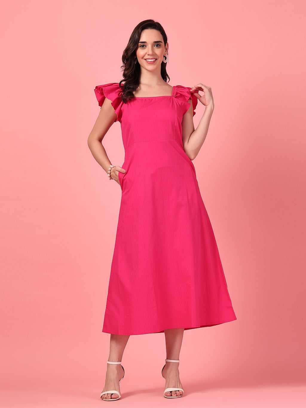 Ruffle Sleeve Dress