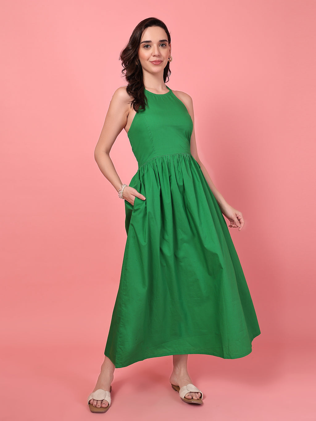 Halter Neck Cotton Dress