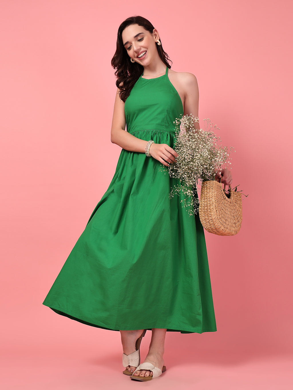 Halter Neck Cotton Dress