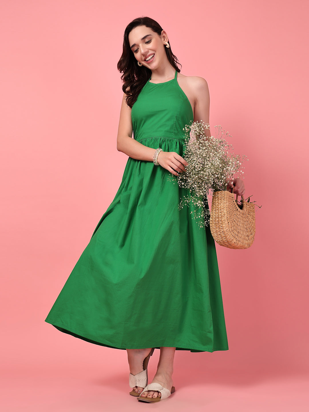 Halter Neck Cotton Dress