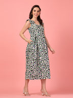 Sleeveless Yellow Animal Print Dress