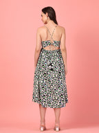 Animal Print A-Line Midi Dress