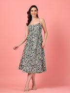 Animal Print A-Line Midi Dress