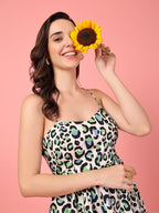 Animal Print A-Line Midi Dress