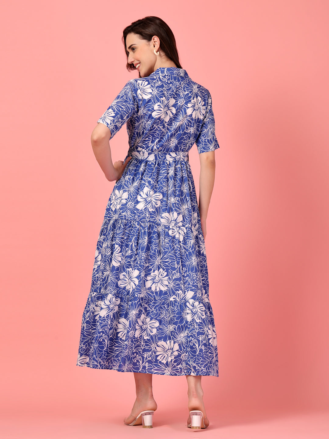 Allover Floral Cotton Maxi Dress