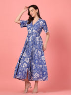 Allover Floral Cotton Maxi Dress