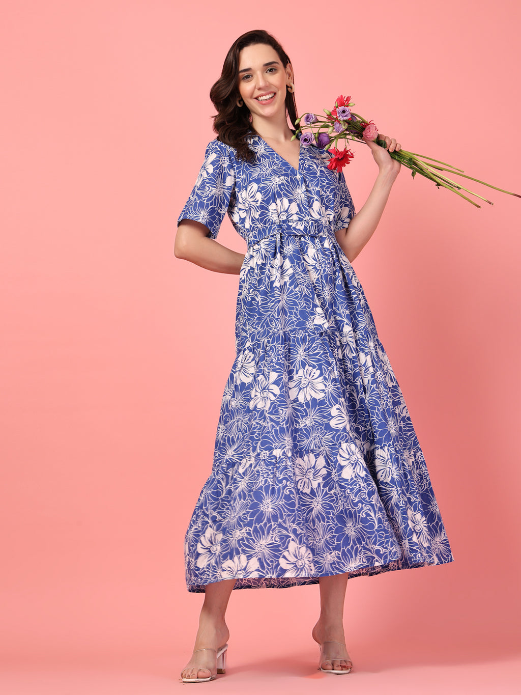 Allover Floral Cotton Maxi Dress