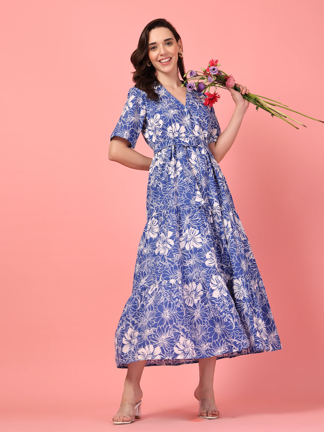 Allover Floral Cotton Maxi Dress