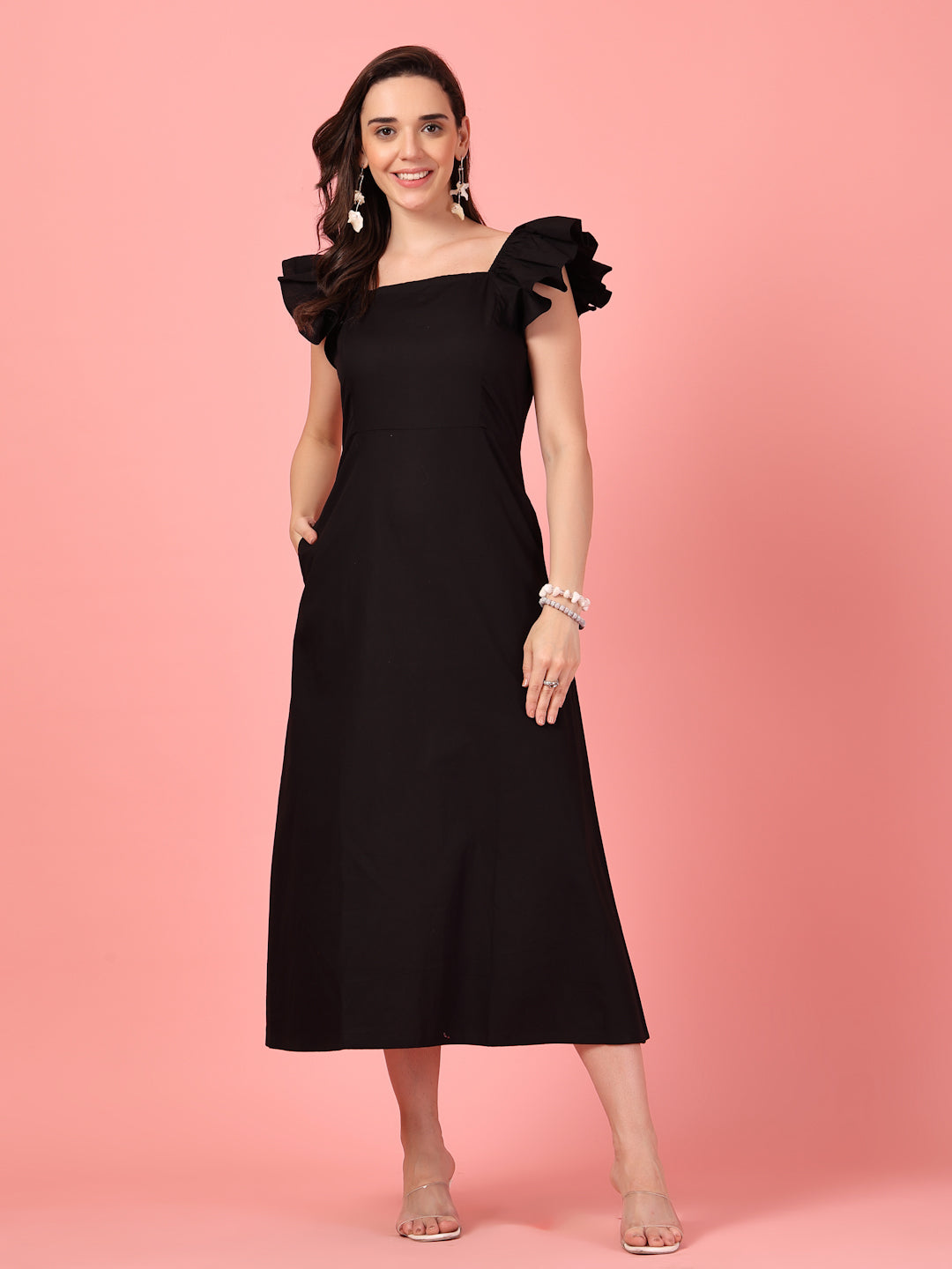 Ruffle Sleeve Dress