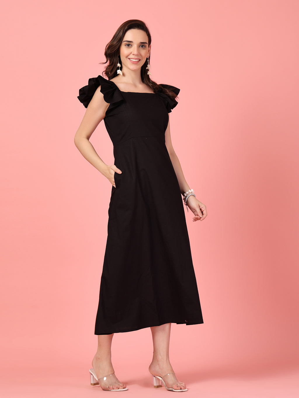 Ruffle Sleeve Dress