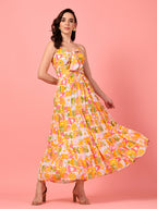 Bohemian Smocked Tiered Maxi Dress