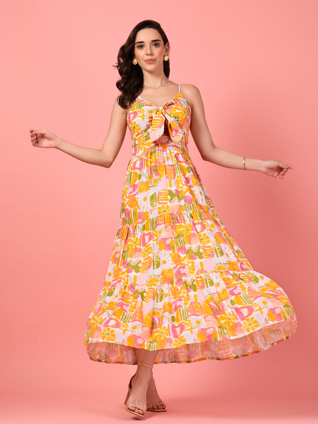 Bohemian Smocked Tiered Maxi Dress