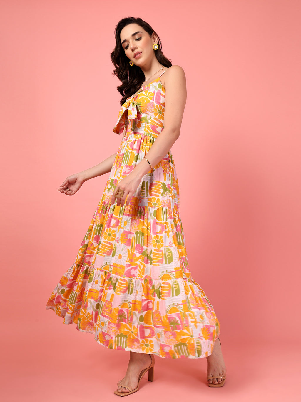 Bohemian Smocked Tiered Maxi Dress