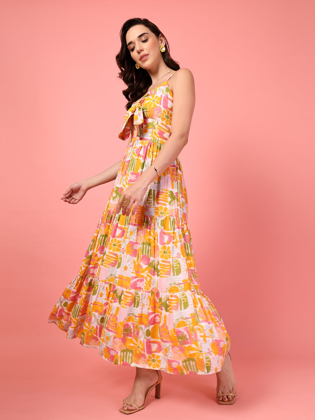 Bohemian Smocked Tiered Maxi Dress