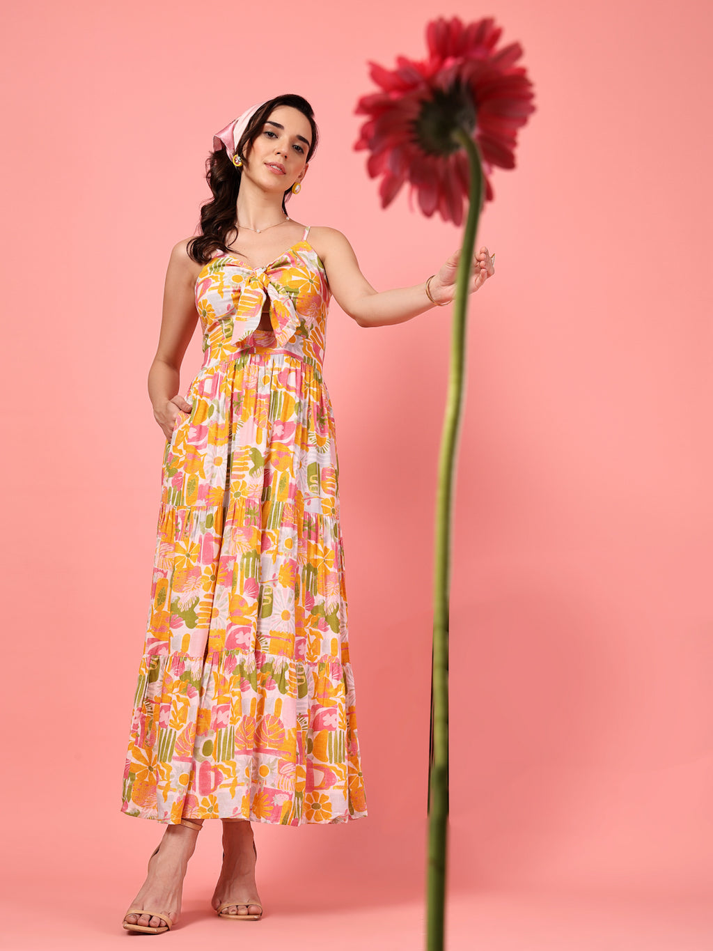 Bohemian Smocked Tiered Maxi Dress