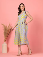 Sleeveless Yellow Polka Dot Dress