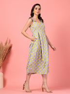 Sleeveless Yellow Polka Dot Dress