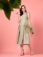 Sleeveless Yellow Polka Dot Dress